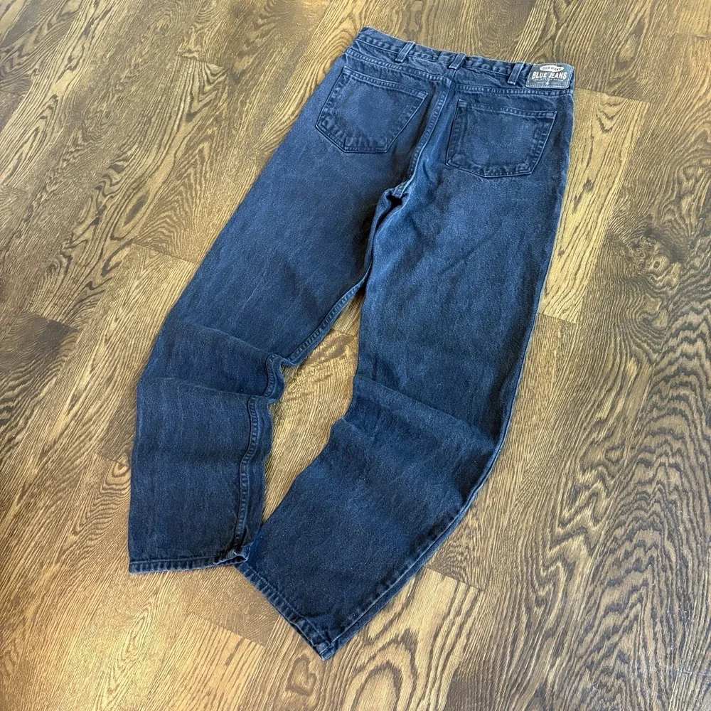 Vintage 2000s Old Navy Blue Jeans Men's 32x32 Black Denim Straight Fit Baggy Y2K
